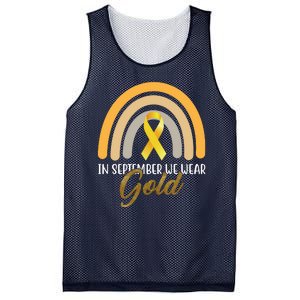 In September We Wear Gold Childhood Cancer Rainbow Mesh Reversible Basketball Jersey Tank