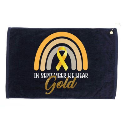 In September We Wear Gold Childhood Cancer Rainbow Grommeted Golf Towel