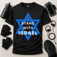 I Stand With Israel Support Black Performance Shirt