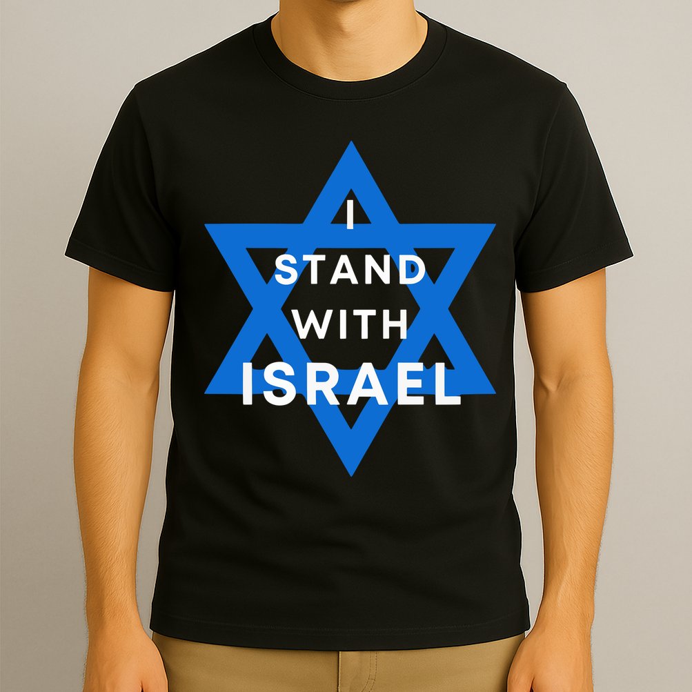 I Stand With Israel Support Black T-Shirt