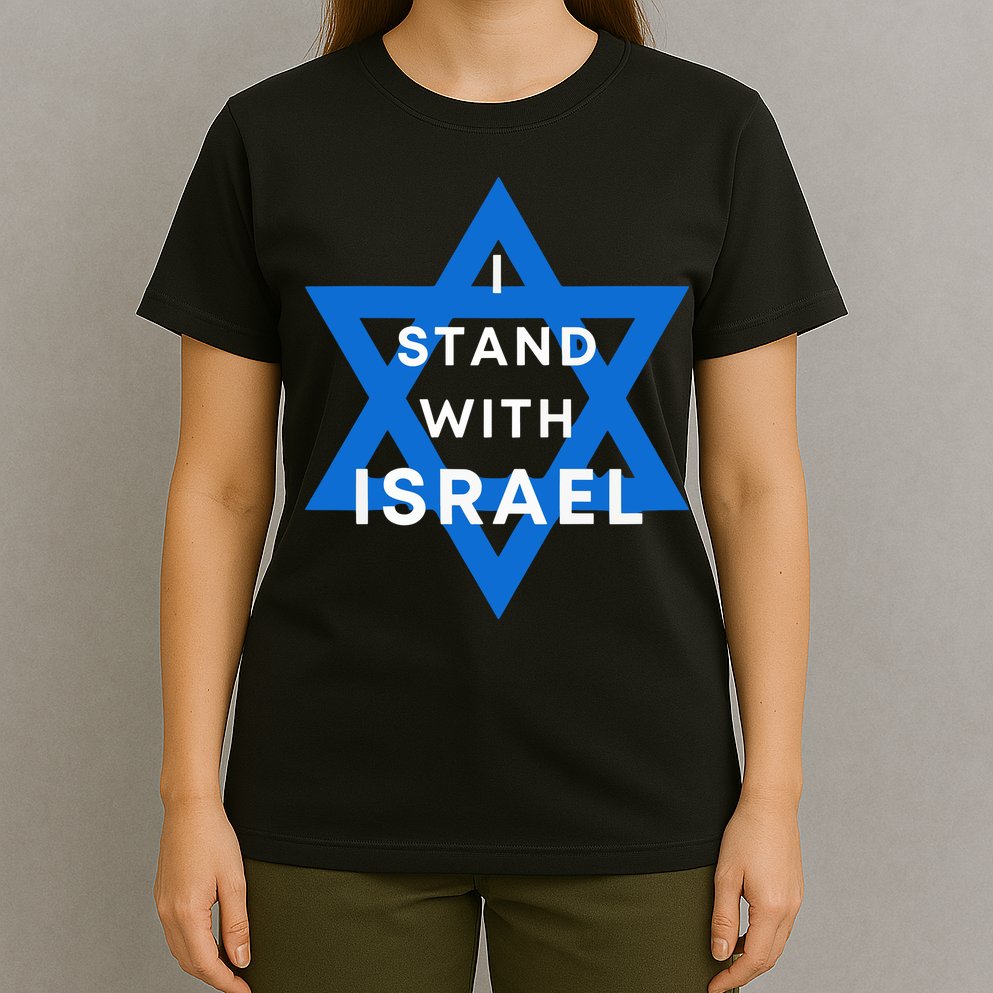 I Stand With Israel Support Black T-Shirt