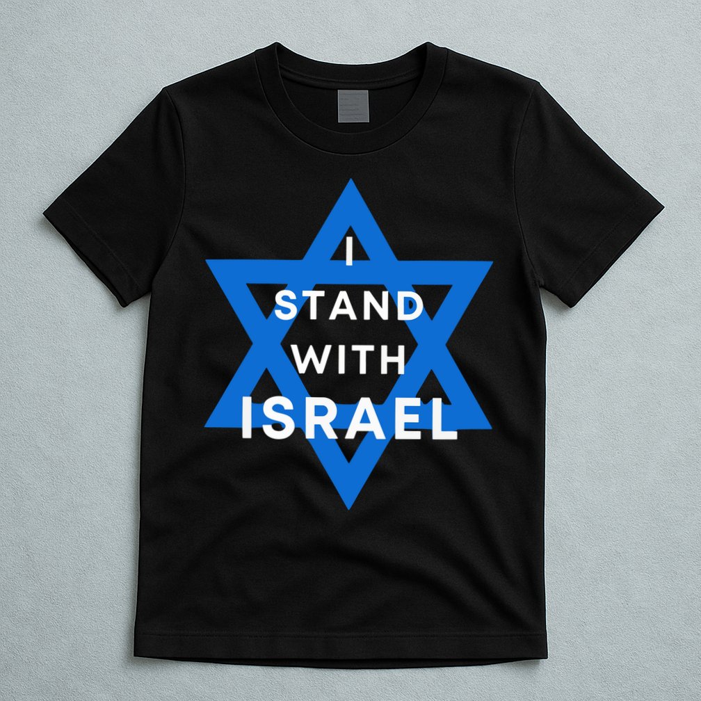 I Stand With Israel Support Black T-Shirt