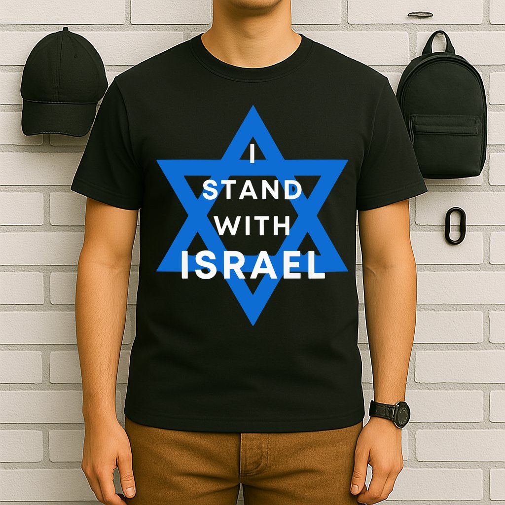 I Stand With Israel Support Black T-Shirt