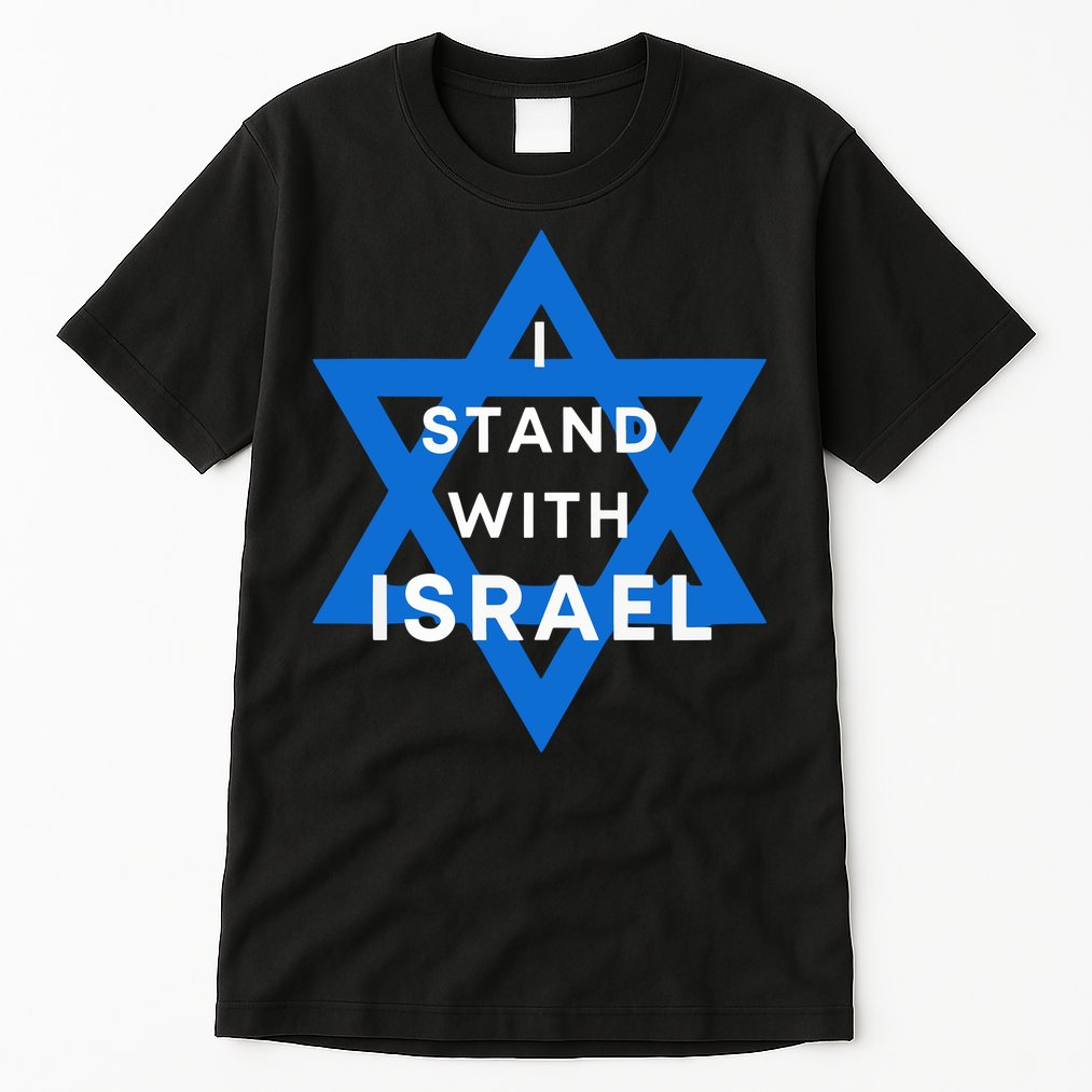 I Stand With Israel Support Black Tall T-Shirt