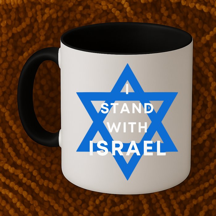 I Stand With Israel Support Black Mug