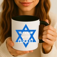 I Stand With Israel Support Black Mug