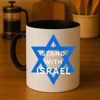 I Stand With Israel Support Black Mug