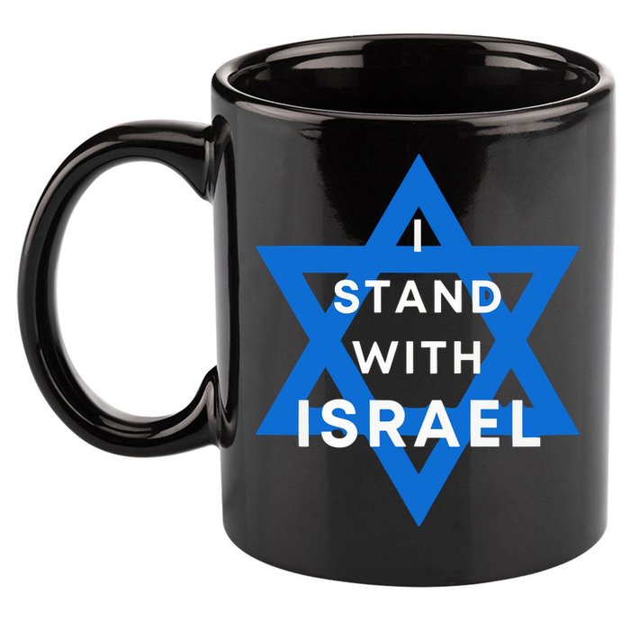 I Stand With Israel Support Black 11oz C Handle Ceramic Mug