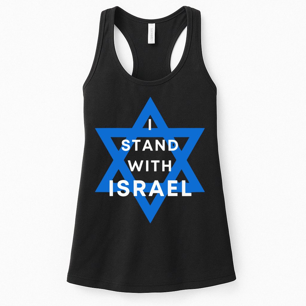 I Stand With Israel Support Black Womens Tank Top