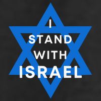 I Stand With Israel Support Black Golf Towel