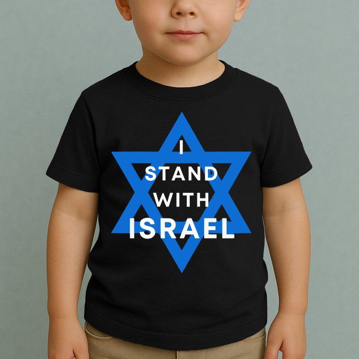 I Stand With Israel Support Black Toddler T-Shirt
