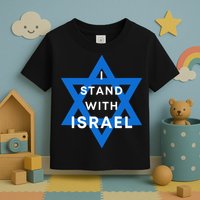 I Stand With Israel Support Black Toddler T-Shirt