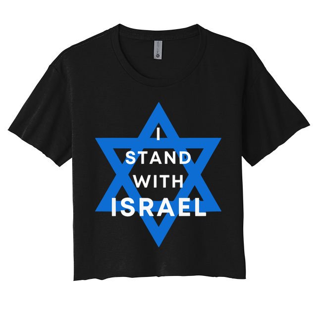 I Stand With Israel Support Black Crop Top