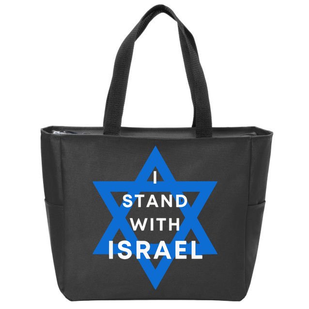 I Stand With Israel Support Black Zip Tote Bag