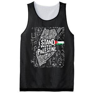 I Stand With Palestine Quote A Free Palestine Design Mesh Reversible Basketball Jersey Tank