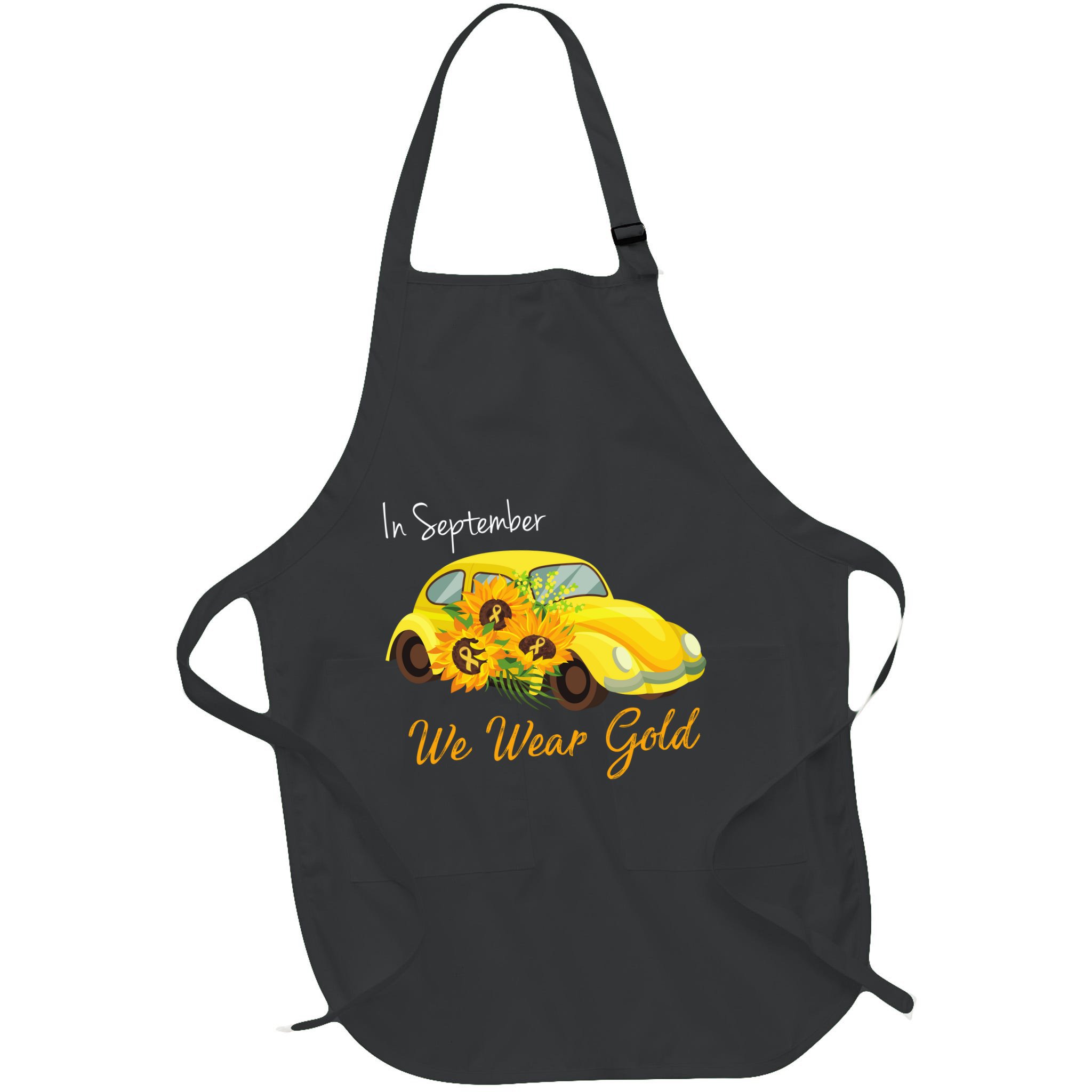 In September We Wear Gold Sunflower Vintage Car Apron