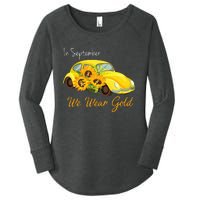 In September We Wear Gold Sunflower Vintage Car Women's Perfect Tri Tunic Long Sleeve Shirt