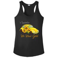 In September We Wear Gold Sunflower Vintage Car Ladies PosiCharge Competitor Racerback Tank