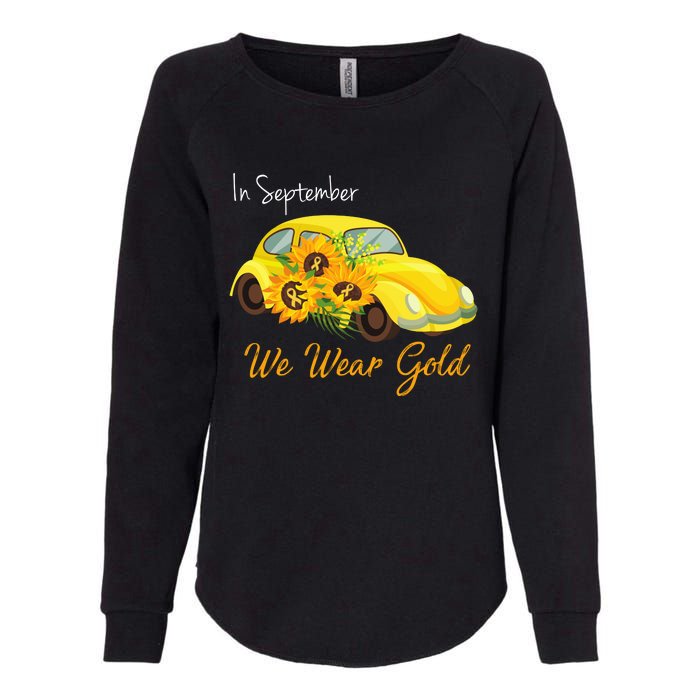 In September We Wear Gold Sunflower Vintage Car Womens California Wash Sweatshirt