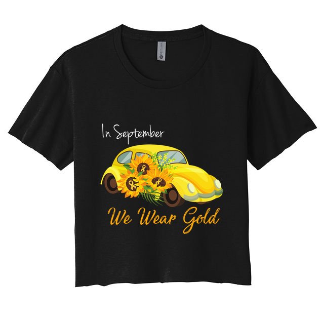 In September We Wear Gold Sunflower Vintage Car Crop Top