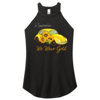 In September We Wear Gold Sunflower Vintage Car Women's Perfect Tri Rocker Tank