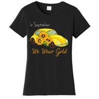 In September We Wear Gold Sunflower Vintage Car Women's T-Shirt