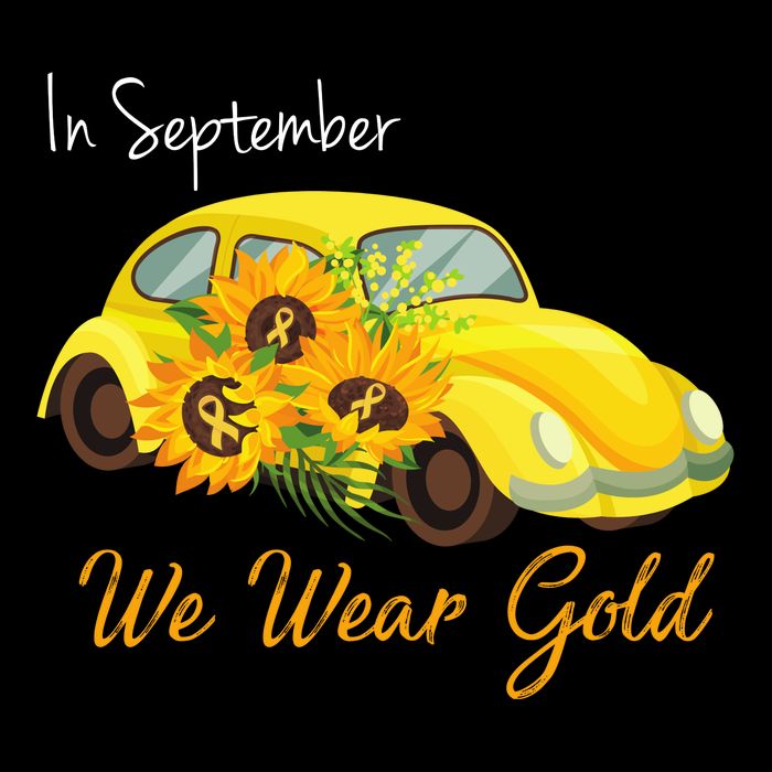 In September We Wear Gold Sunflower Vintage Car Womens T-Shirt