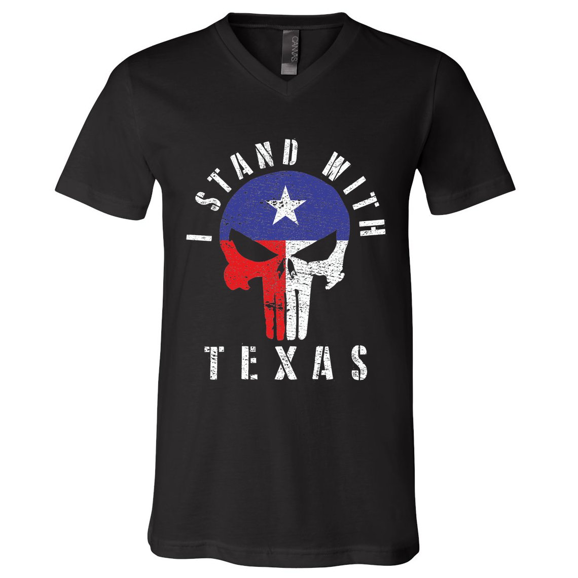 I Stand With Texas Flag Usa State Of Texas V-Neck T-Shirt
