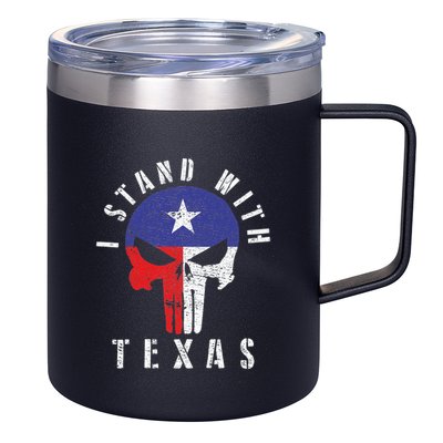 I Stand With Texas Flag Usa State Of Texas 12oz Stainless Steel Coffee Mug