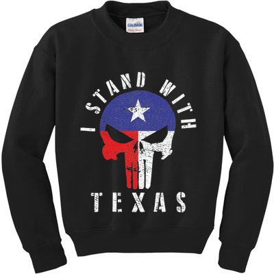 I Stand With Texas Flag Usa State Of Texas Kids Sweatshirt