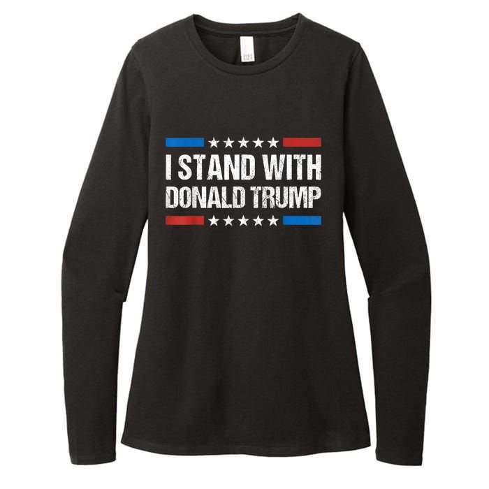 I Stand With Trump Pro Trump Republican Ticket 2024 Vintage Womens CVC Long Sleeve Shirt