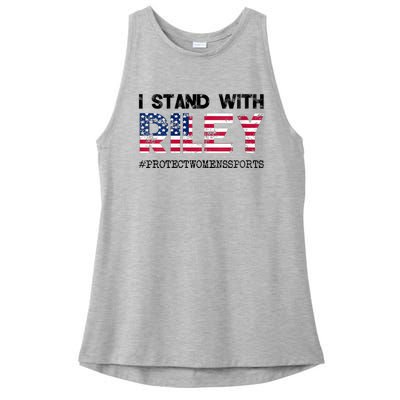 I Stand With Riley Gaines #ProtectWomensSports Ladies PosiCharge Tri-Blend Wicking Tank