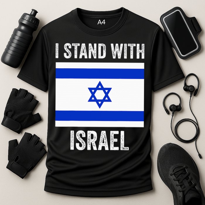 I Stand With Israel Free Israel Cooling Performance Crew T-Shirt