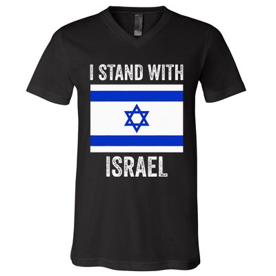 I Stand With Israel Free Israel V-Neck T-Shirt