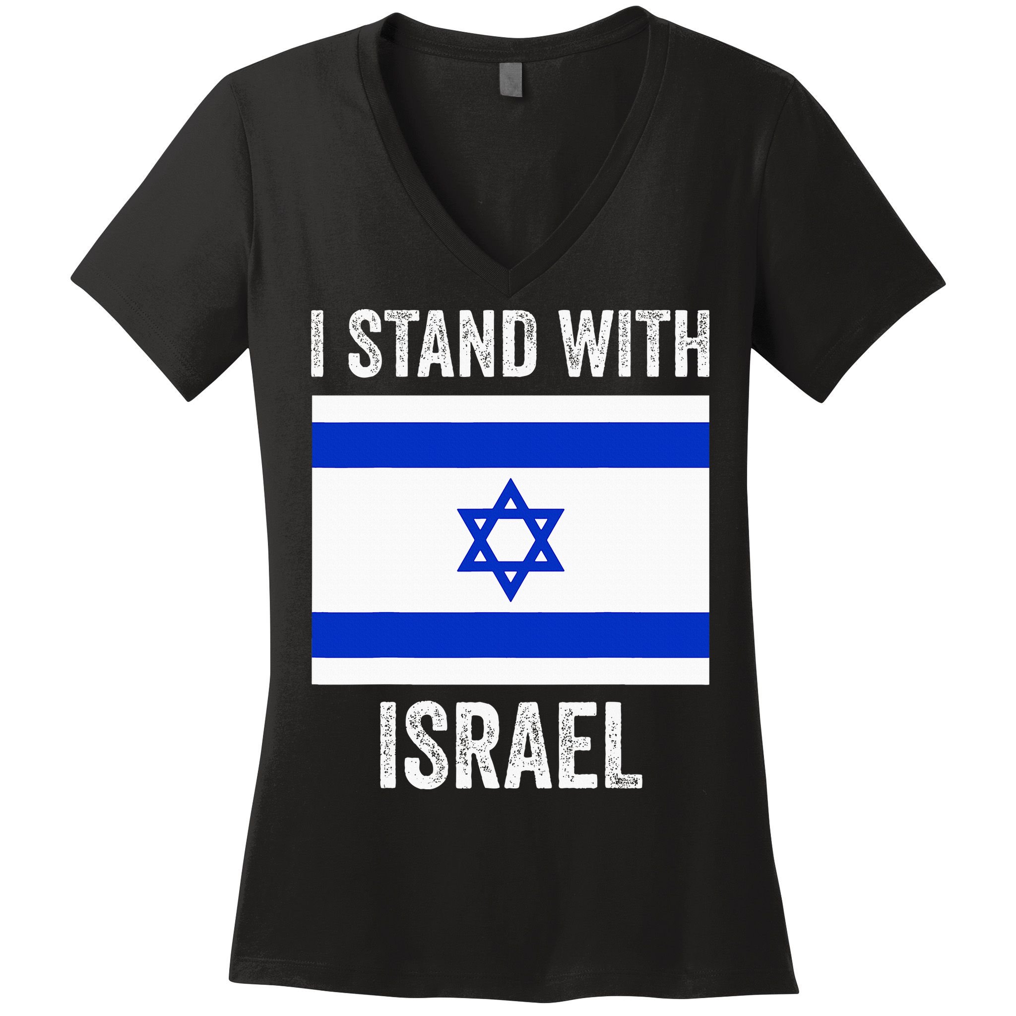 I Stand With Israel Free Israel Women's V-Neck T-Shirt