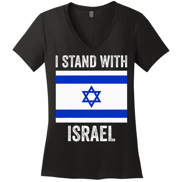 I Stand With Israel Free Israel Women's V-Neck T-Shirt