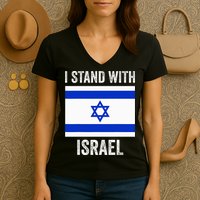 I Stand With Israel Free Israel Women's V-Neck T-Shirt