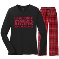 I Support Women Wrongs Women Rights Women's Long Sleeve Flannel Pajama Set 