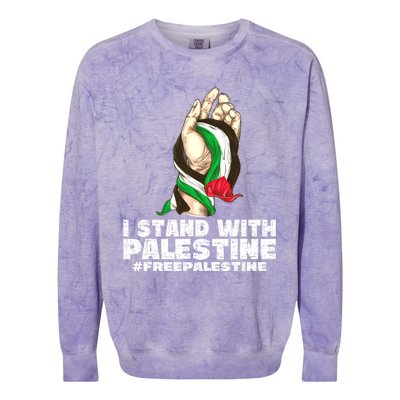 I Stand With Palestine For Their Freedom Free Palestine Colorblast Crewneck Sweatshirt