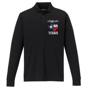 I Stand With Texas Scotus Performance Long Sleeve Polo