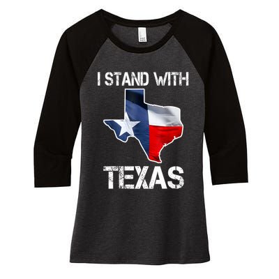 I Stand With Texas Scotus Women's Tri-Blend 3/4-Sleeve Raglan Shirt