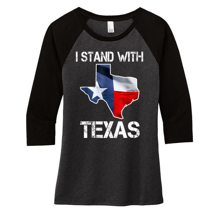 I Stand With Texas Scotus Women's Tri-Blend 3/4-Sleeve Raglan Shirt