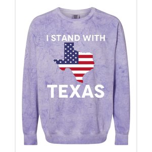 I Stand With Texas Usa Flag Colorblast Crewneck Sweatshirt