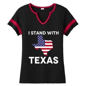 I Stand With Texas Usa Flag Ladies Halftime Notch Neck Tee