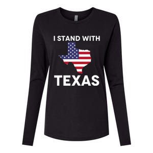 I Stand With Texas Usa Flag Womens Cotton Relaxed Long Sleeve T-Shirt