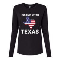 I Stand With Texas Usa Flag Womens Cotton Relaxed Long Sleeve T-Shirt