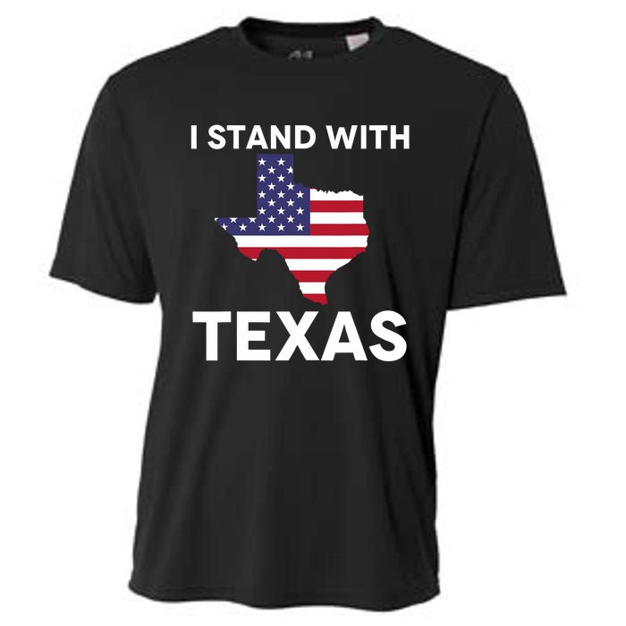 I Stand With Texas Usa Flag Cooling Performance Crew T-Shirt