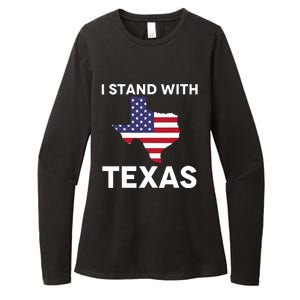 I Stand With Texas Usa Flag Womens CVC Long Sleeve Shirt