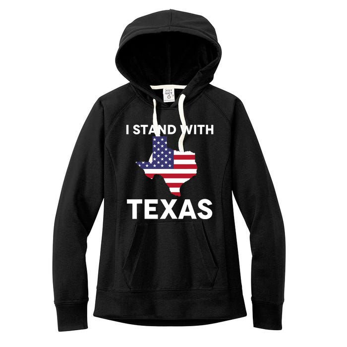 I Stand With Texas Usa Flag Women's Fleece Hoodie