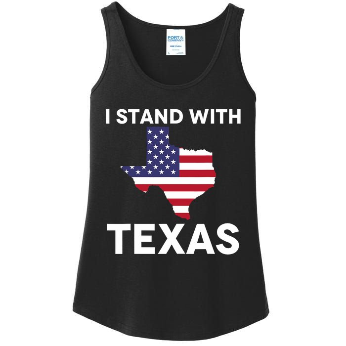 I Stand With Texas Usa Flag Ladies Essential Tank